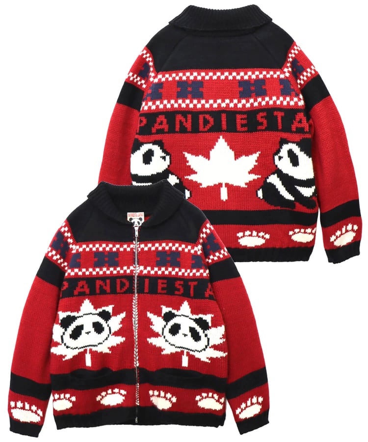 【PANDIESTA】SB 熊猫謹製 カナディアン パンダ カウチン カーディガン ジャケット 595960 アウター カーディガン ユニセックス サブカル 地雷系