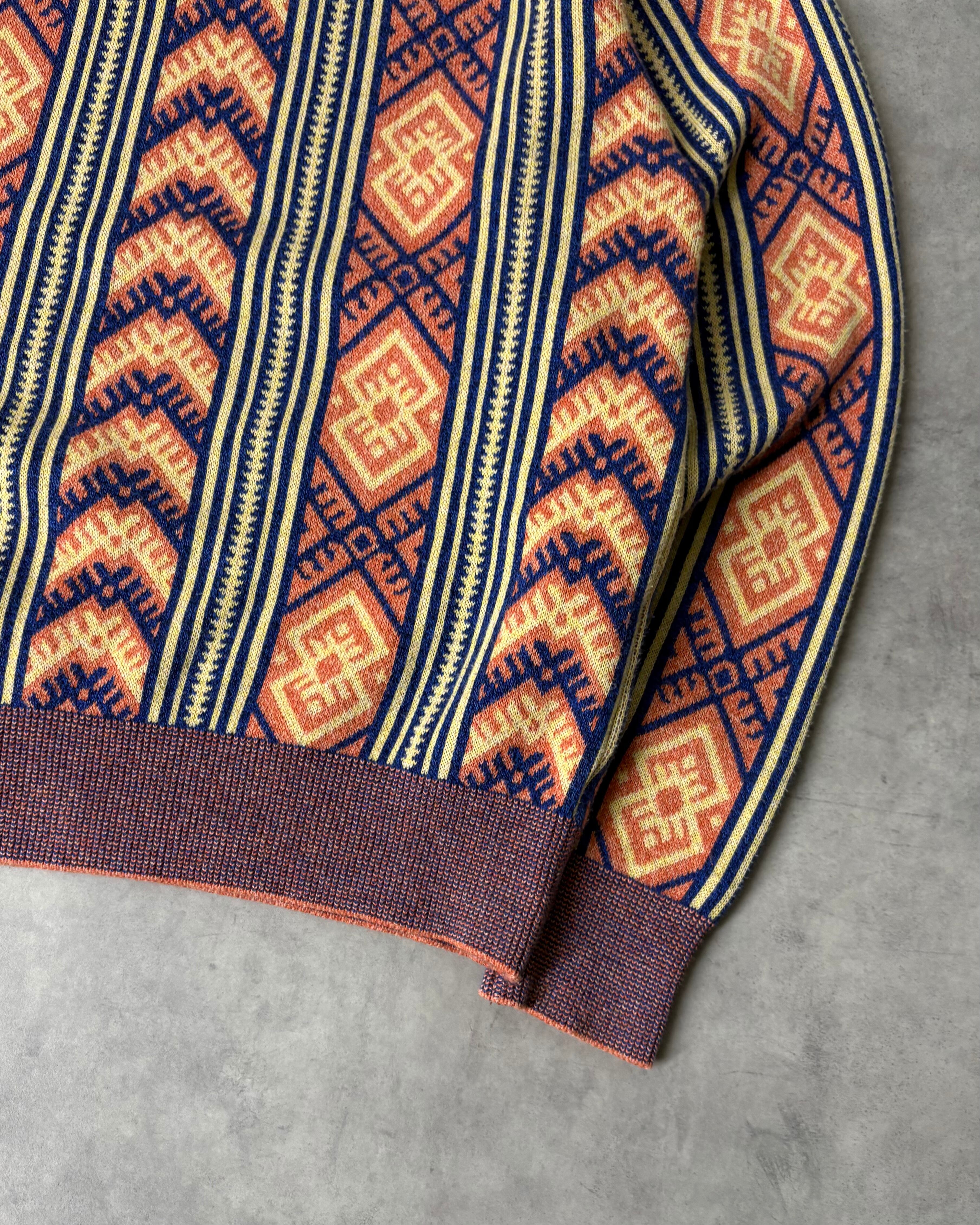 90s Christian Dior Jacquard Pattern Cotton Knit | VOLAR