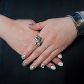 Karen silver / double flower  ring