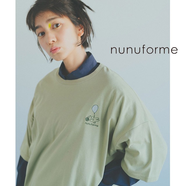 【nunuforme】nt20-001A 風船inuinu刺繍T 2size