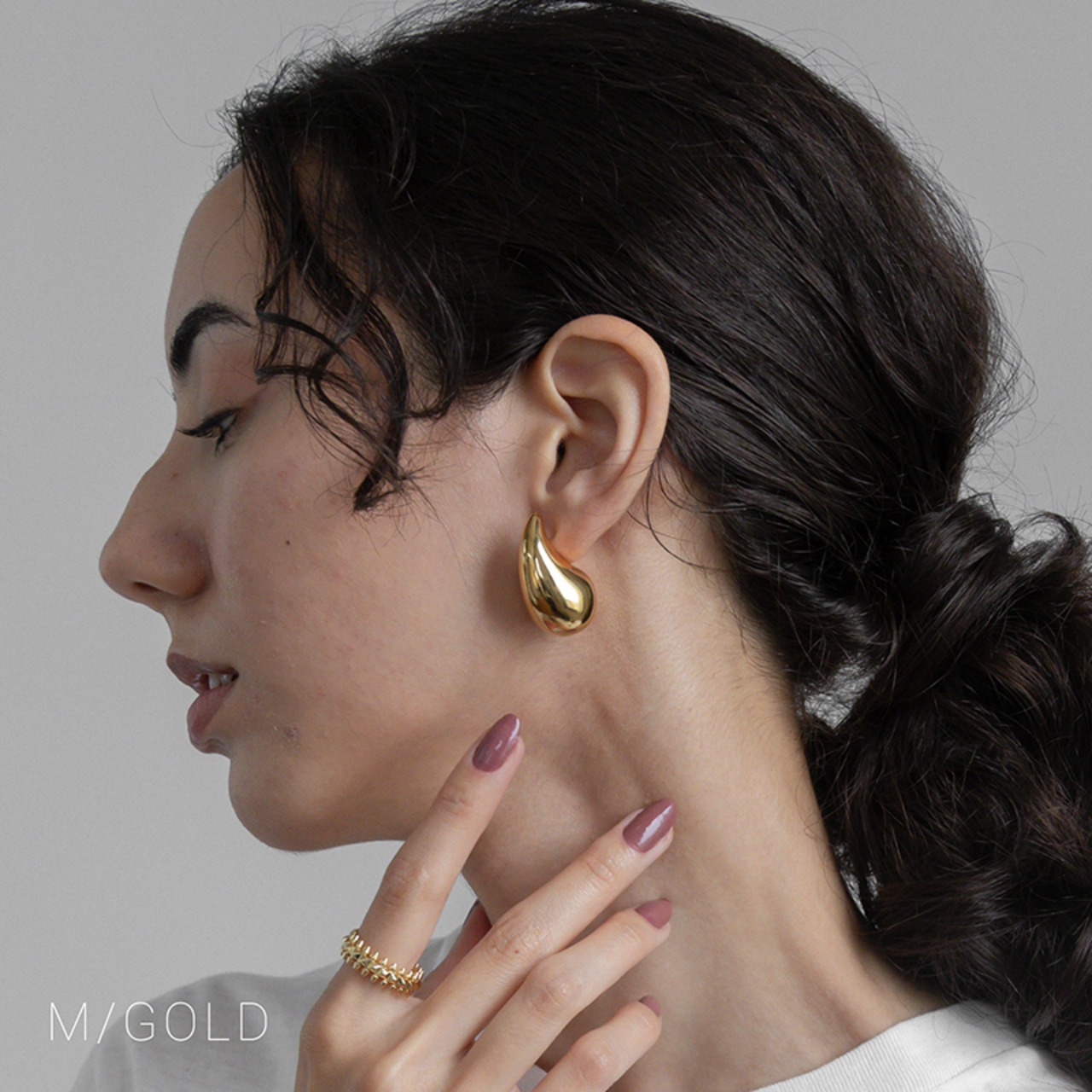 【ネコポス便】デザインリニューアル★金属アレルギー対応　ドロップデザインピアス 2201