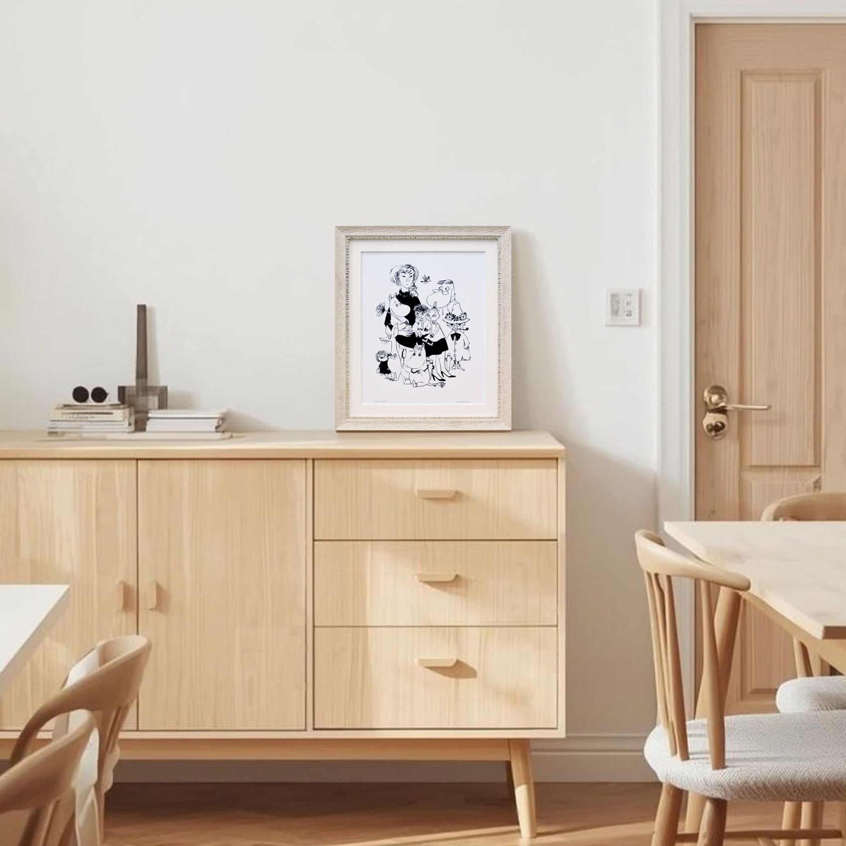 ムーミン 北欧 Putinki「トーベファミリー フラワー」送料無料 フレーム選択可能 展示用フック付アートポスター 絵画 インテリア アート