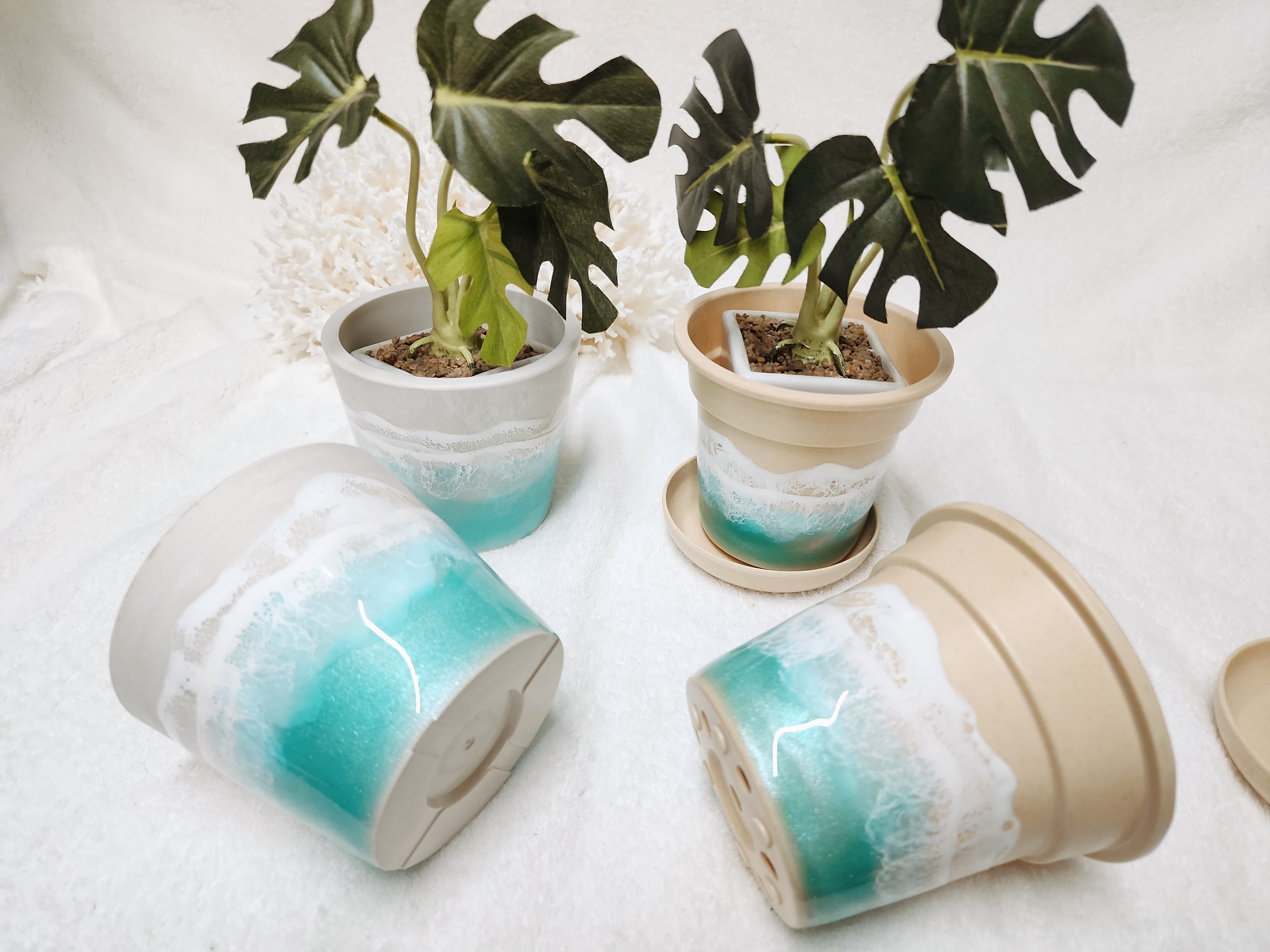 387.オーシャンレジンアート 植木鉢 穴なし | Leaf Edgez