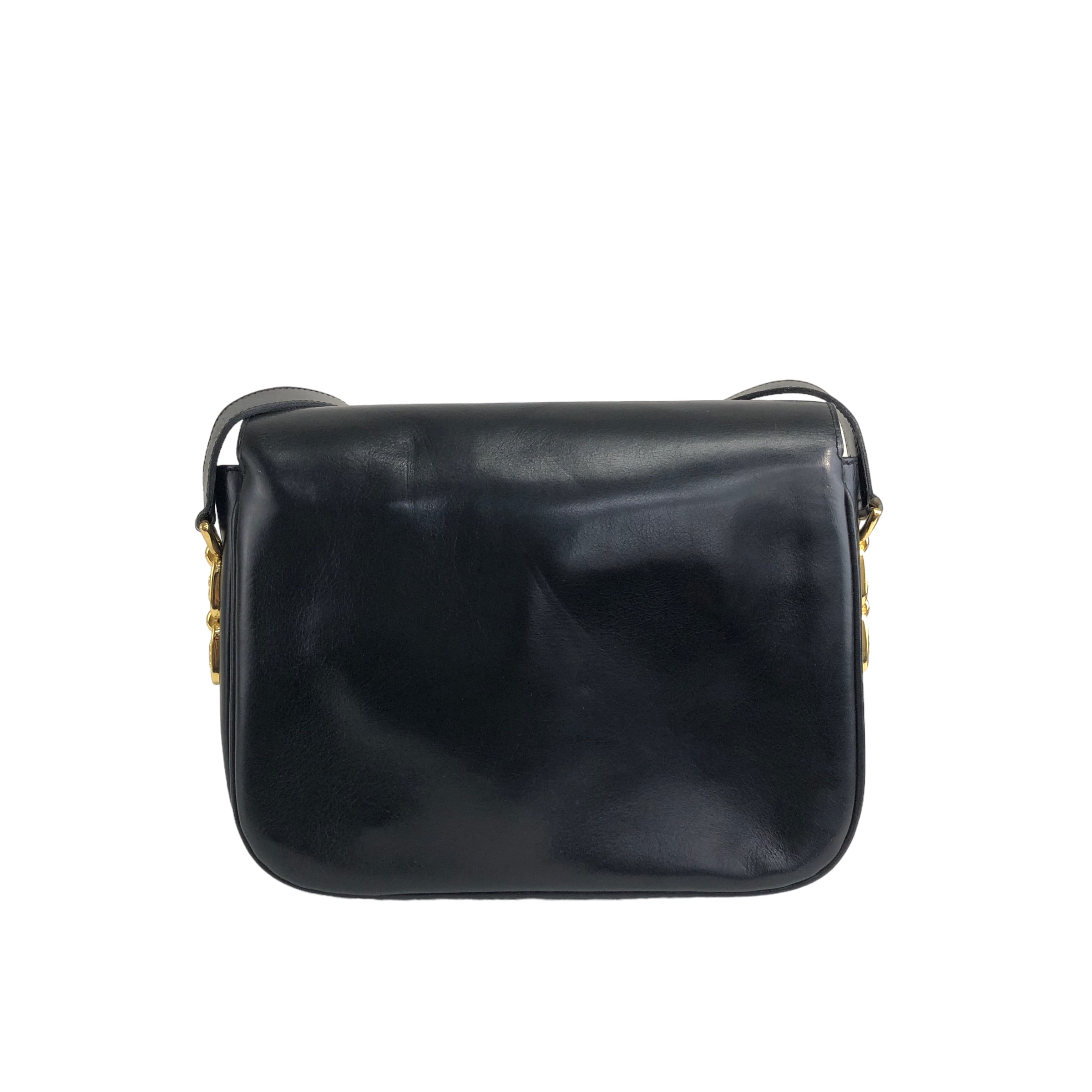 CELINE セリーヌ トリオンフ レザー ショルダーバッグ ブラック