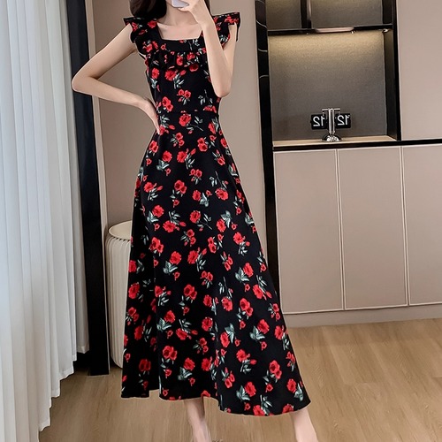 フラワープリントラッフルワンピ ・70878