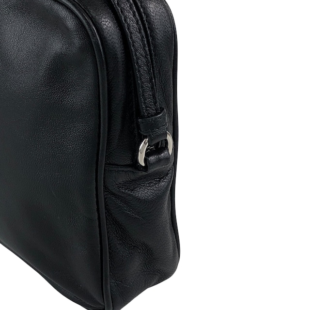 PRADA プラダ ポーチ ブラック ロゴ レザー vintage ヴィンテージ オールド e5kf4y