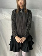 "unknown" Stripe Fril Dress