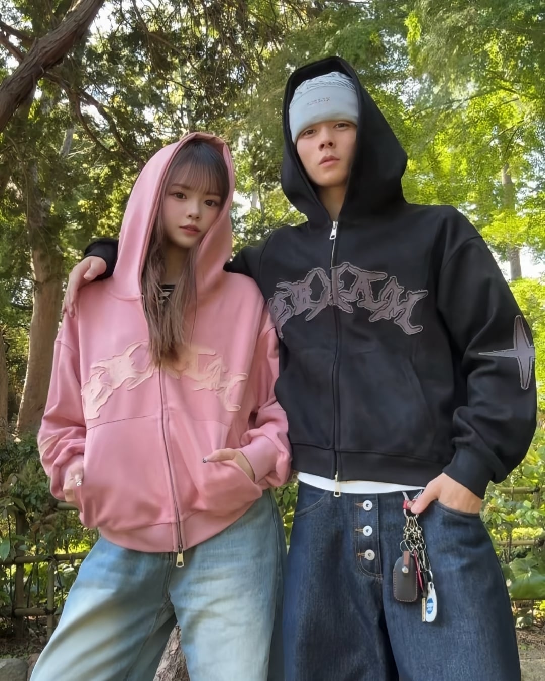 ストリートパーカー（ピンク） el1195 | elev fashion store