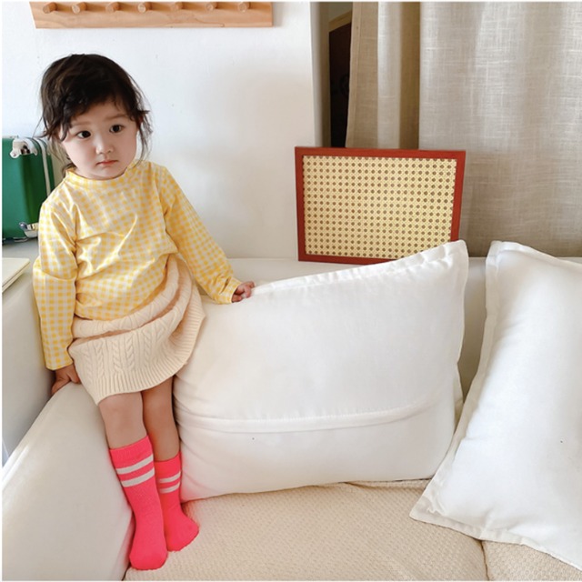 【即納】ネオン・パステルのラインソックス 4足セット