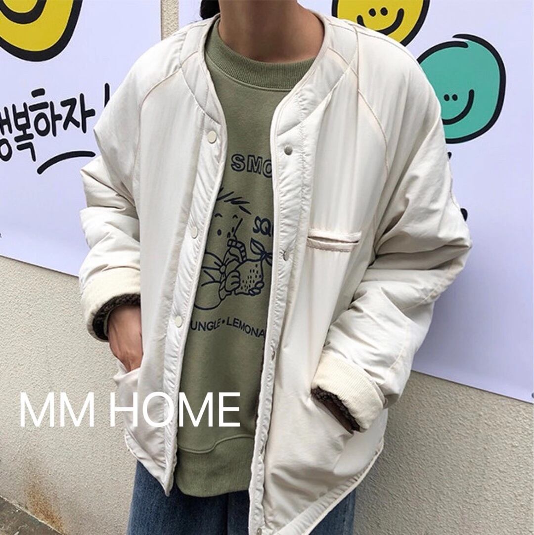 ノーカラー　裏ボアショートジャケット　AJ42441-6660