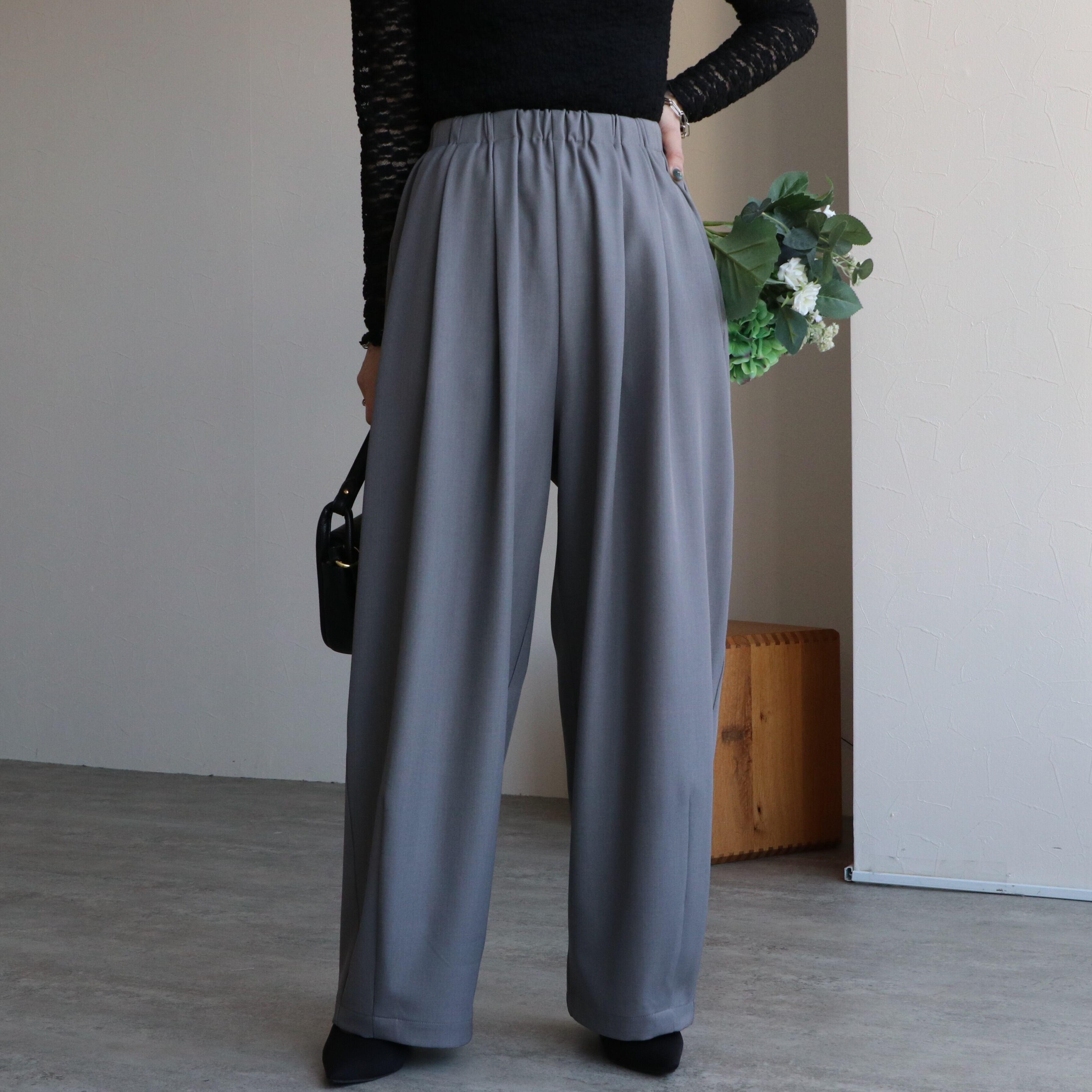 全骨格◎/体型拾わず美脚見え】3タックコクーンパンツ<SETUP可能品番