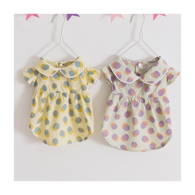 ドット柄フリルワンピース