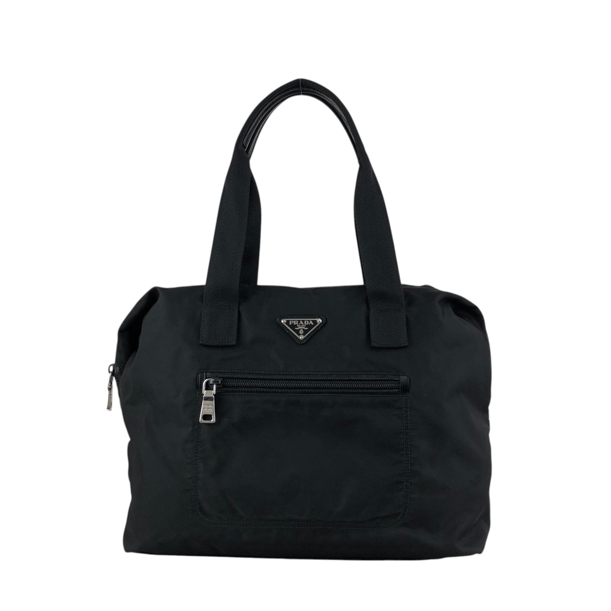 PRADA プラダ   ハンドバッグ ブラック トライアングルロゴ ナイロン ミニボストン vkstir PRADA プラダ ハンドバッグ ブラック トライアングルロゴ ナイロン