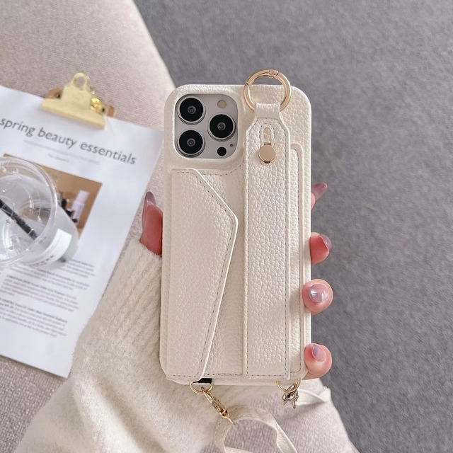 YerlyLan ベルト付き スマホケース に適合する iPhone 15(6.1") 肩掛け 首かけ 斜めがけ ショルダー レディ スタンド