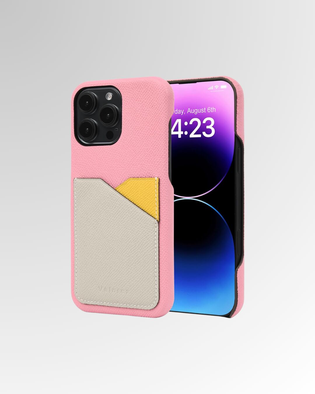 【iPhone16シリーズ】バックカバー型ケース エプソン サクラピンク×アイボリー×イエロー