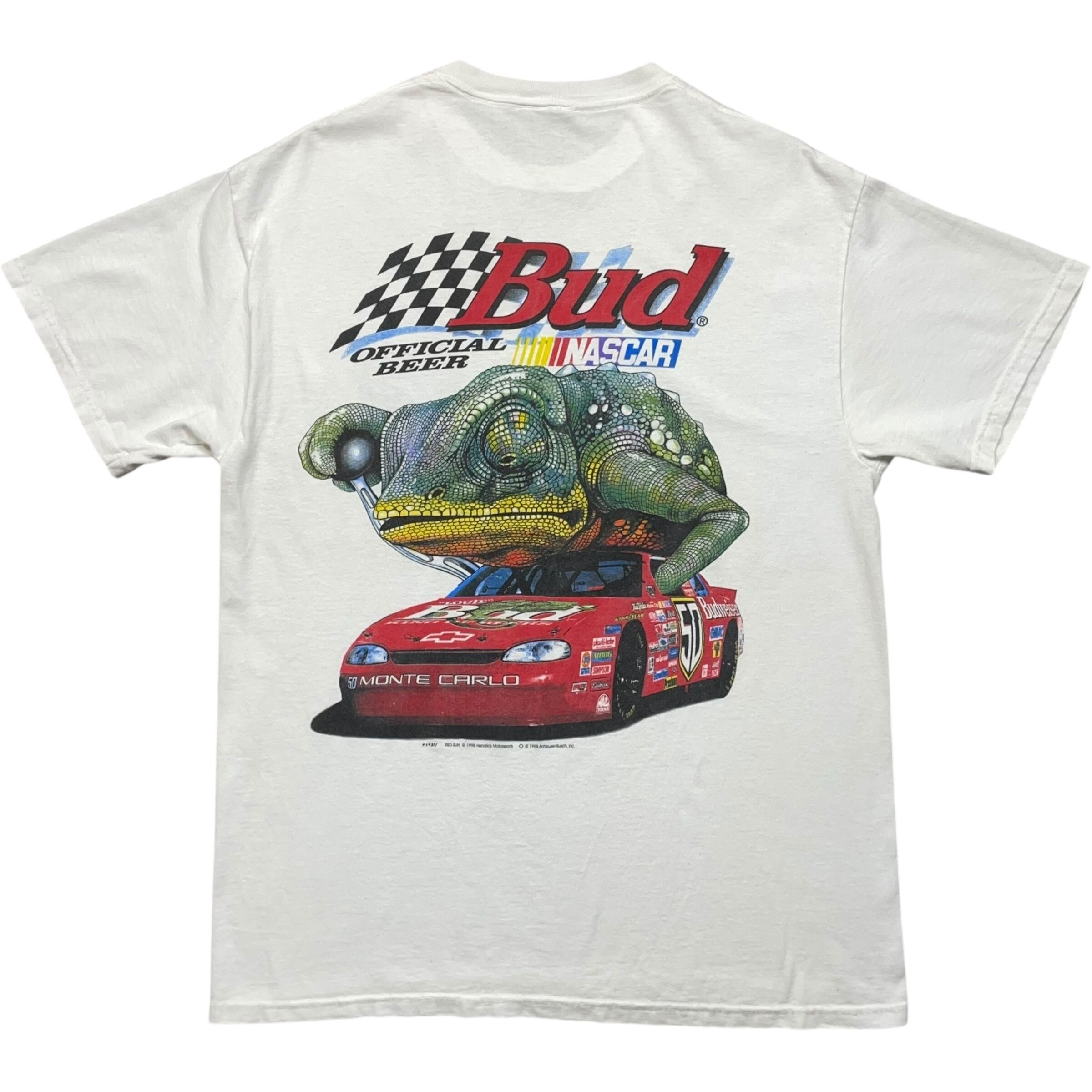 《L》unknown Tシャツ 両面プリント Budweiser バドワイザー レーシング ホワイト no.8553