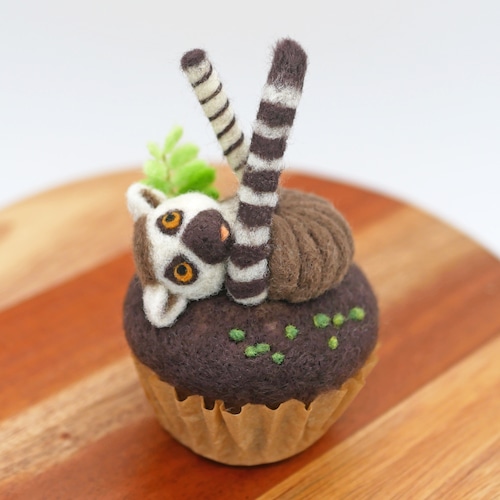 どうぶつカップケーキ / ワオキツネザルチョコクリーム