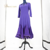 社交ダンス 衣装 スタンダード ドレス ワンピース パーティ衣装 女性用 オールシーズン 紫 Create-Sun クリエイトサン パープル系 ラインストーン ダンス衣装 フレアスカート おしゃれ パフォーマンス 衣裳 大人用 ステージ用 ミニマルデザイン 伸縮性 ポリエステル製 体型カバー ライティング 力強い動き スポーティー シンプル クリエイティブ