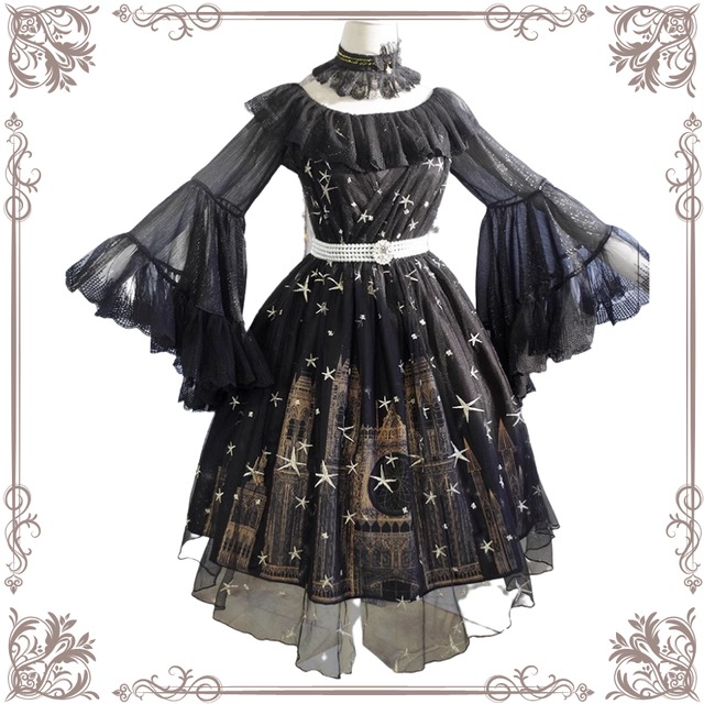 シフォンシャツ トランペットスリーブ ゴシック エレガント 上品 ガーリー 甘め  lolita｜SEASONZ