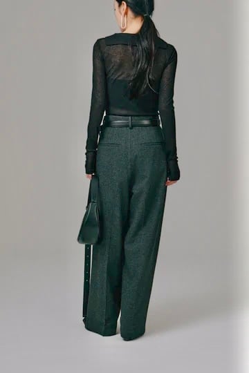 louren double tuck wide pants ダブルタックワイドパンツ Charcoal