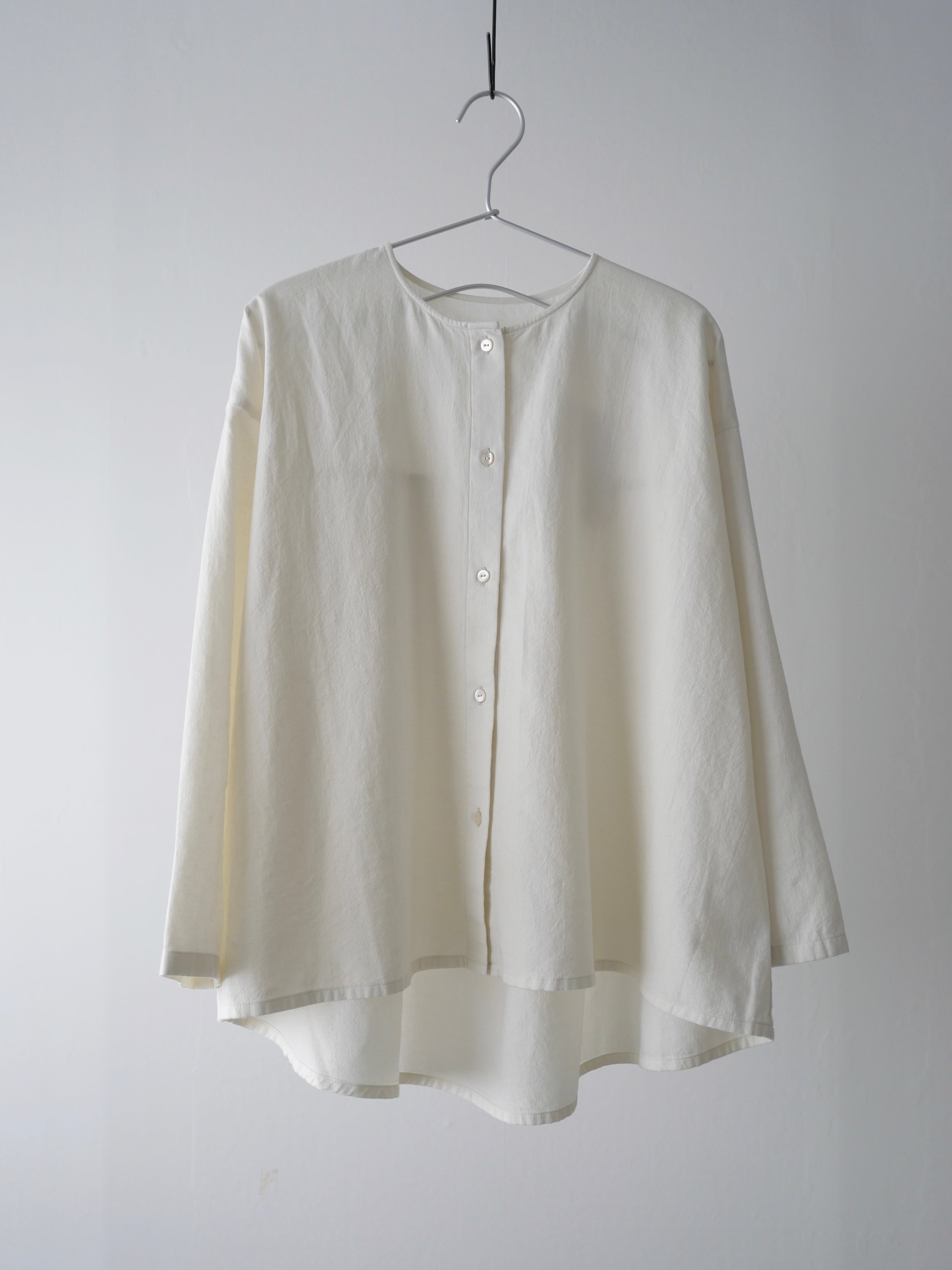 evam eva / cotton wool no collar shirt | t a - n a