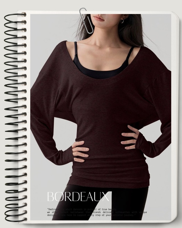 【二の腕カバー】Relaxed ballet dolman top 4color P0209