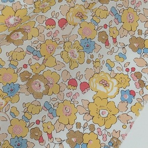 説明欄確認要★輸入 リバティ・ファブリックス イタリア製 タナローン Betsy イエロー/ゴールドグリッター 約130×50cm