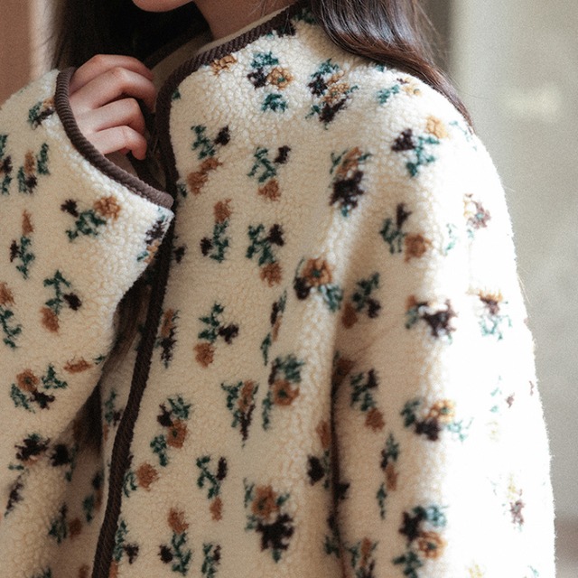 floral boa jacket　J00243