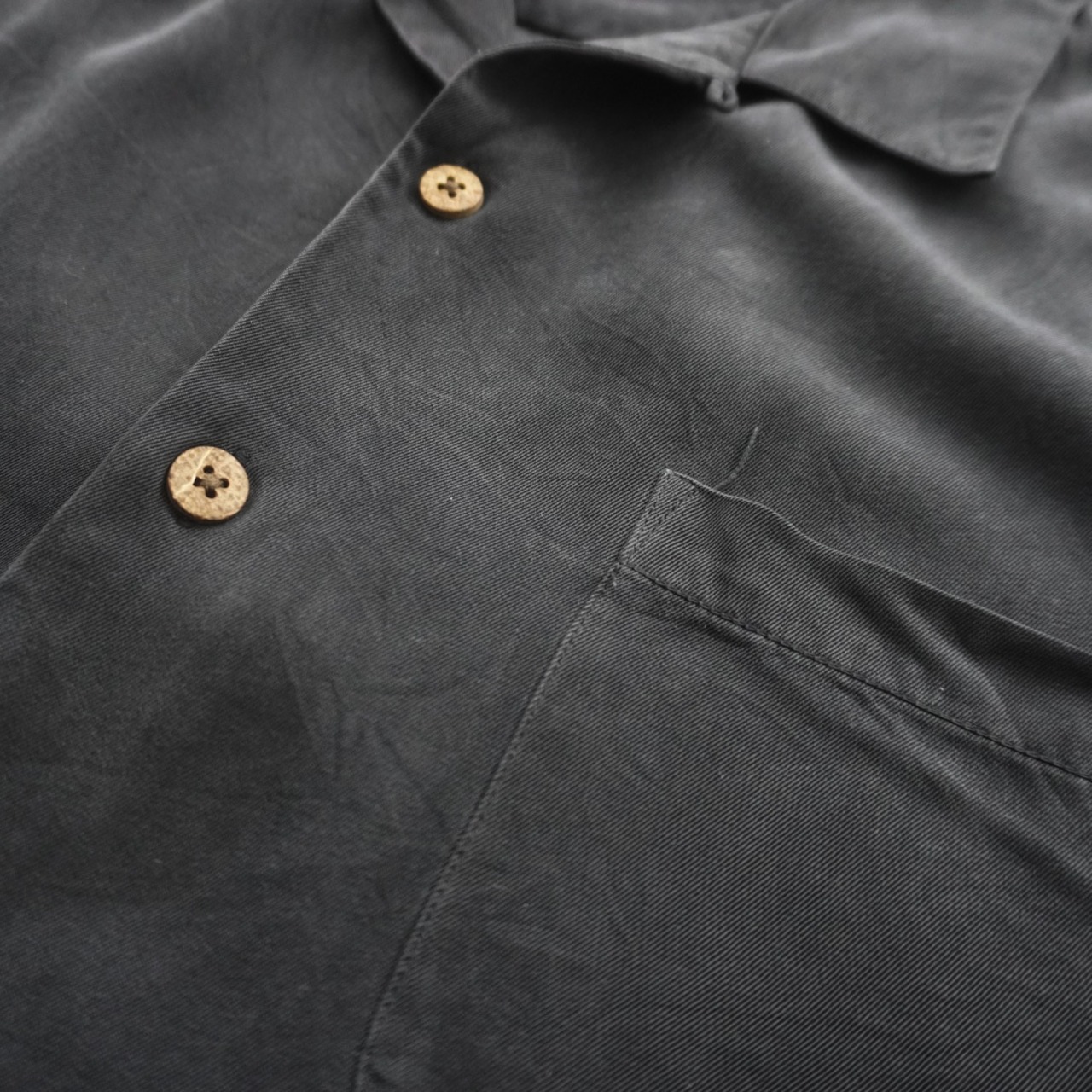 Tommy Bahama Silk open-collar shirt black [XL] 古着 - 6
