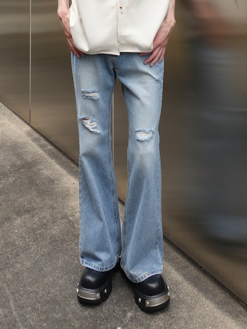 【ALUDE SELECT】dinosaur damage denim pants