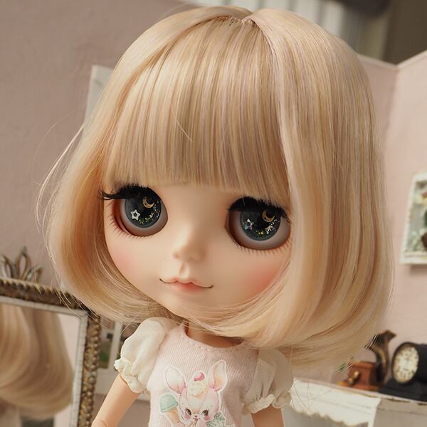 blythe _wm-077ライトアプリコット✨ミディサイズチベットラムウィッグ