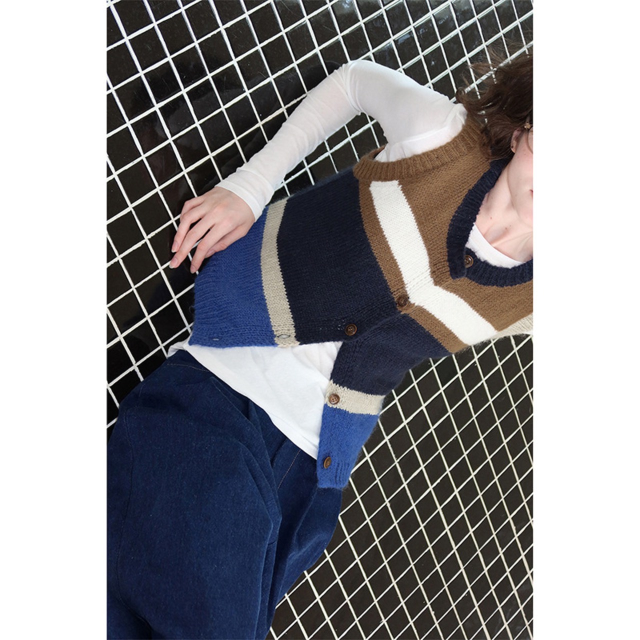 配色マルチカラーベスト