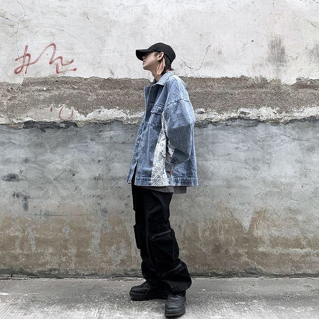 予約販売 Gジャン メンズ レディース デニムジャケット ペイズリー柄 アウター 異素材mix ブラック ブルー カジュアル こなれ感 お洒落 韓国トレンド 春 秋 M L Xl 2xl 3xl Favoriteselect 予約販売 Gジャン メンズ レディース デニムジャケット ペイズリー柄 アウター 異素材mix ブラック ブルー カジュアル こなれ感 お洒落 韓国トレンド 春 秋 M L Xl 2xl 3xl Favoriteselect