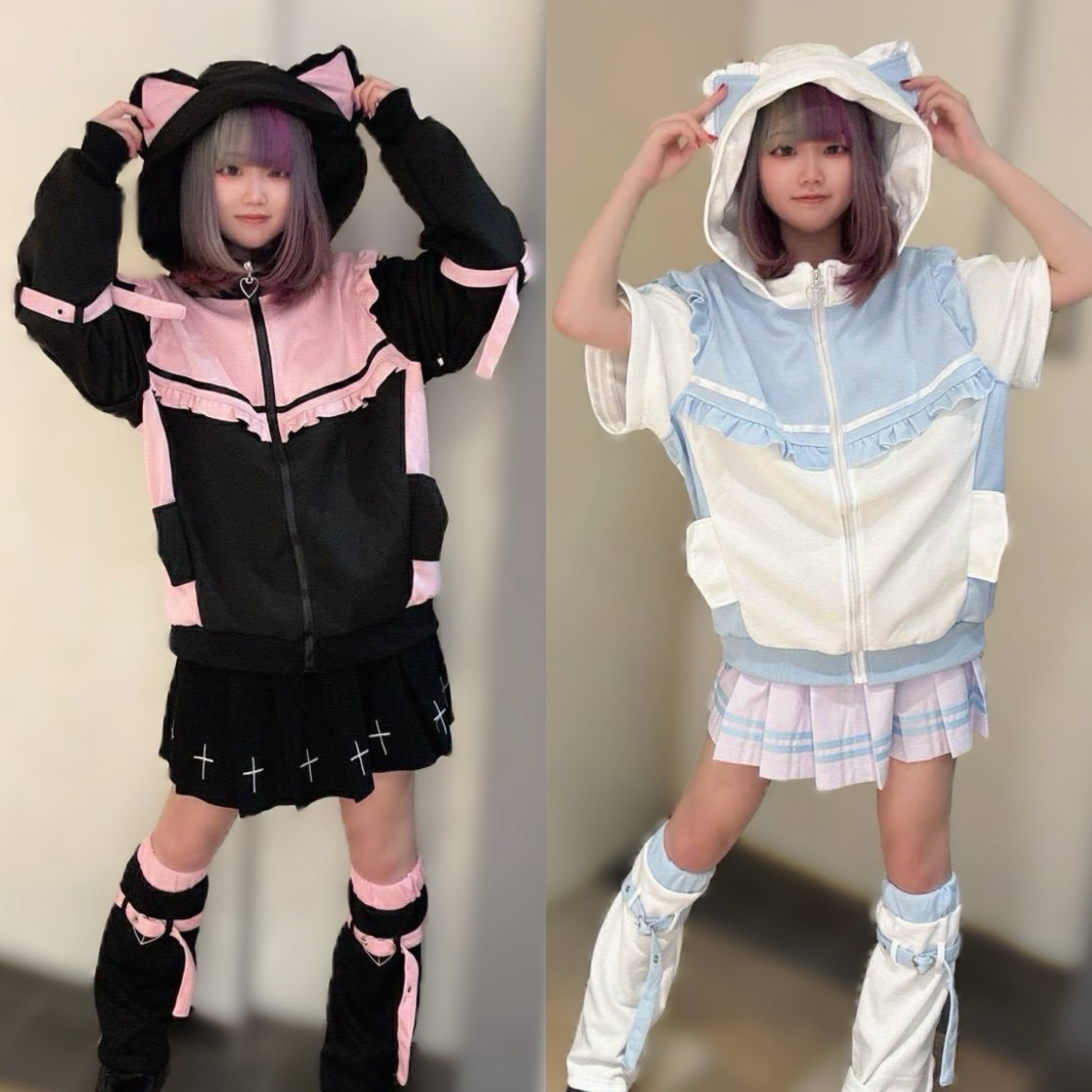 Vitalibera パーカー　しょーきちくん PSYNYXX 猫耳フリルジャージパーカー | 韓国系ユニセックスTHICC
