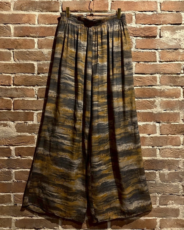 【Caka act3】80’s〜90’s “FRENCH CONNECTION” Abstract Pattern × Lettering Vintage Rayon Easy Pants