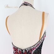 社交ダンス 衣装 ラテン ドレス ワンピース 黒 ピンク デモ 競技 ダンス パーティ 発表会 フリル 豪華 かわいい 華やか 日本製 ブラック系 ピンク系 ドレッシー 発表 おしゃれ 踊りやすい パーティー 社交ダンス衣装 レディース ステージ衣装