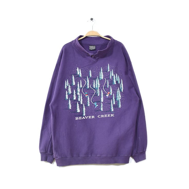 70s VINTAGE SWEAT XL 半袖スウェット PURPLE USA製