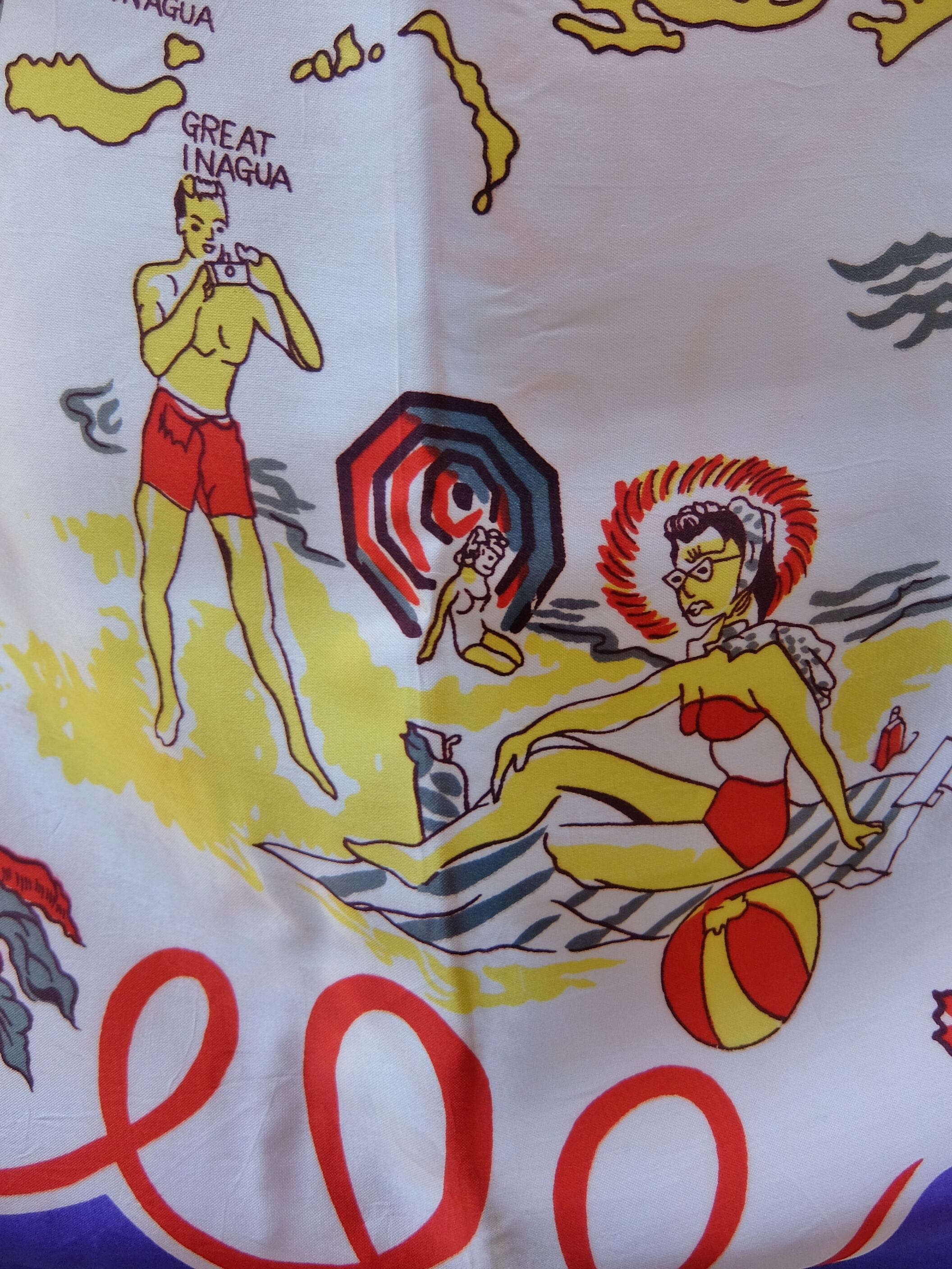 Vintage souvenir scarf Nassau／ヴィンテージ スーベニア スカーフ