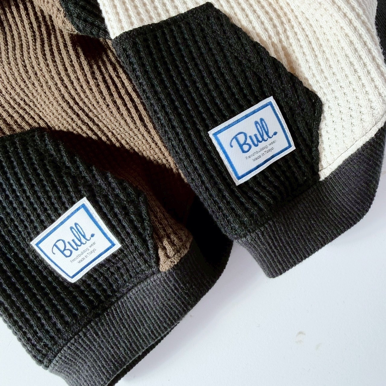 2TONE ワッフルパーカー カーキ×ブラック - 8