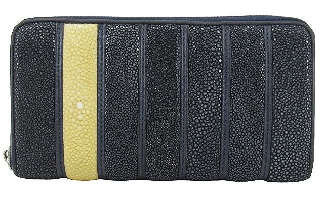 muta muta ムータ ガルーシャ ジップ長財布 美品 エイ革 ブラック ロン