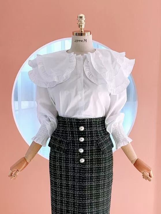 ビッグフリルカラー　ブラウス AJ−1079-E01