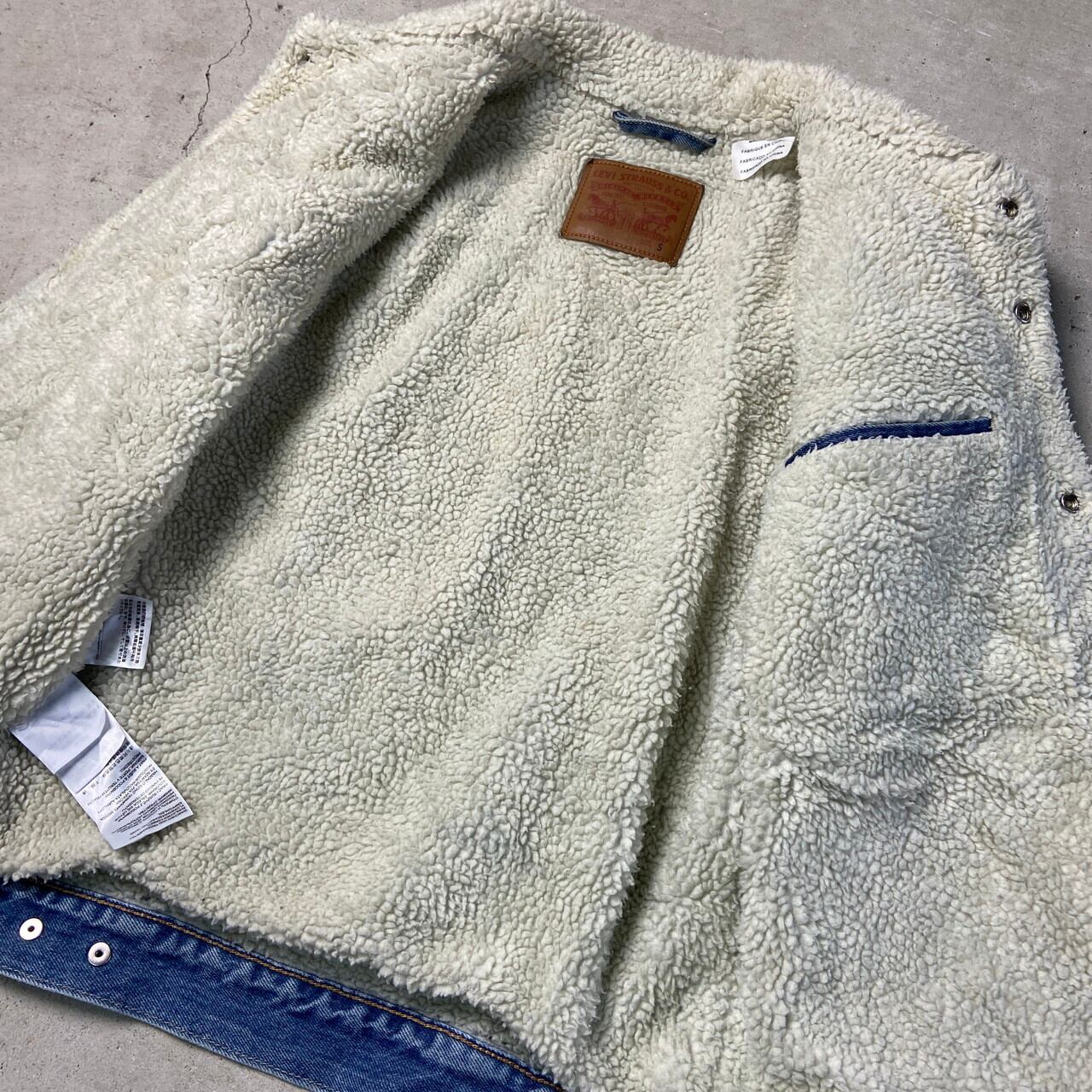 00年代 Levi's リーバイス ボアデニムジャケット メンズS 古着 00s Y2K