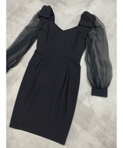 MADE  IN U.S.A. sheer sleeve dress-3616-8