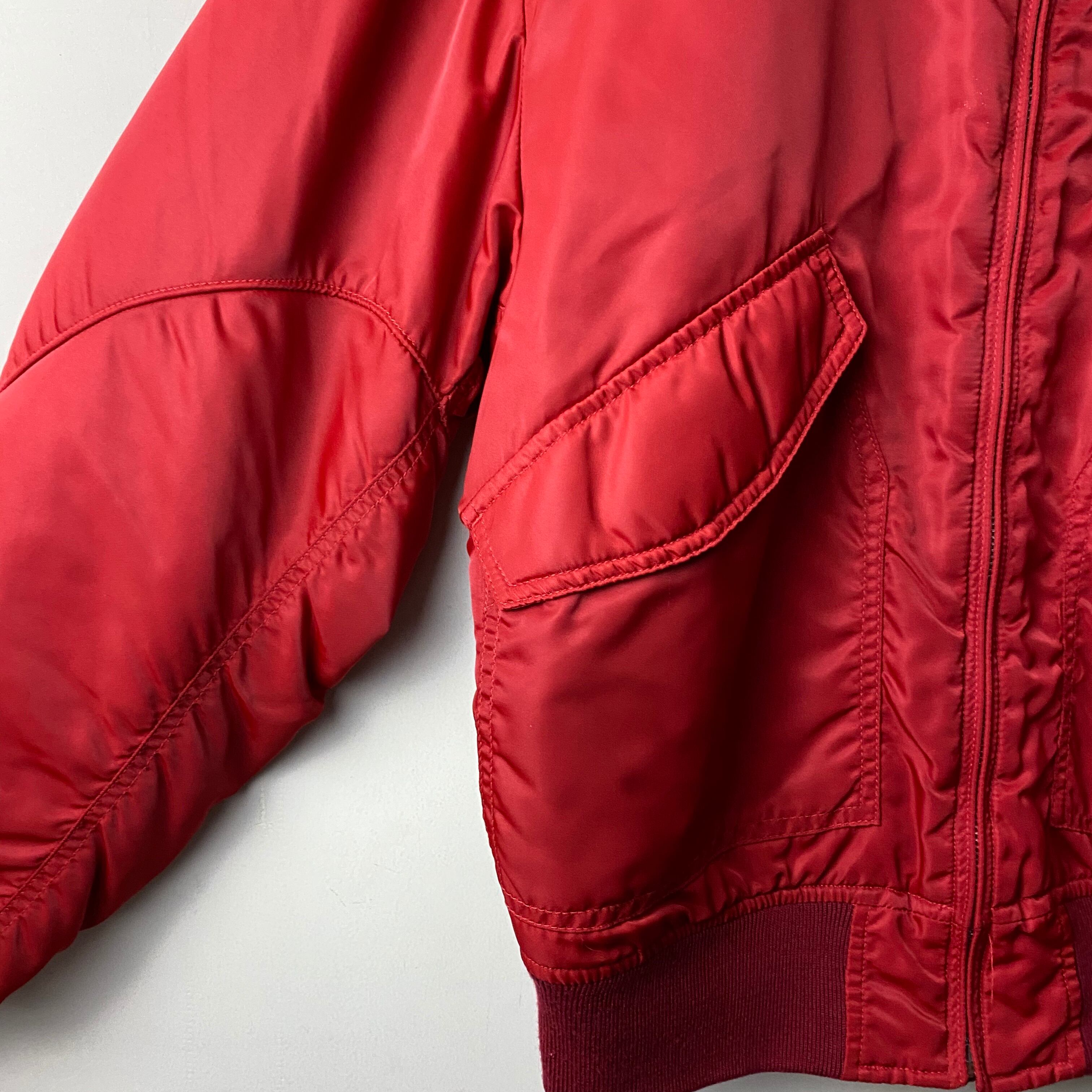 old MEN'S BA-TSU red color flight motif reversible jacket | NOIR