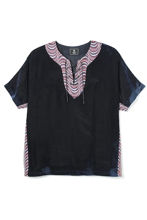 VELVET DASHIKI SHIRTS NAVY