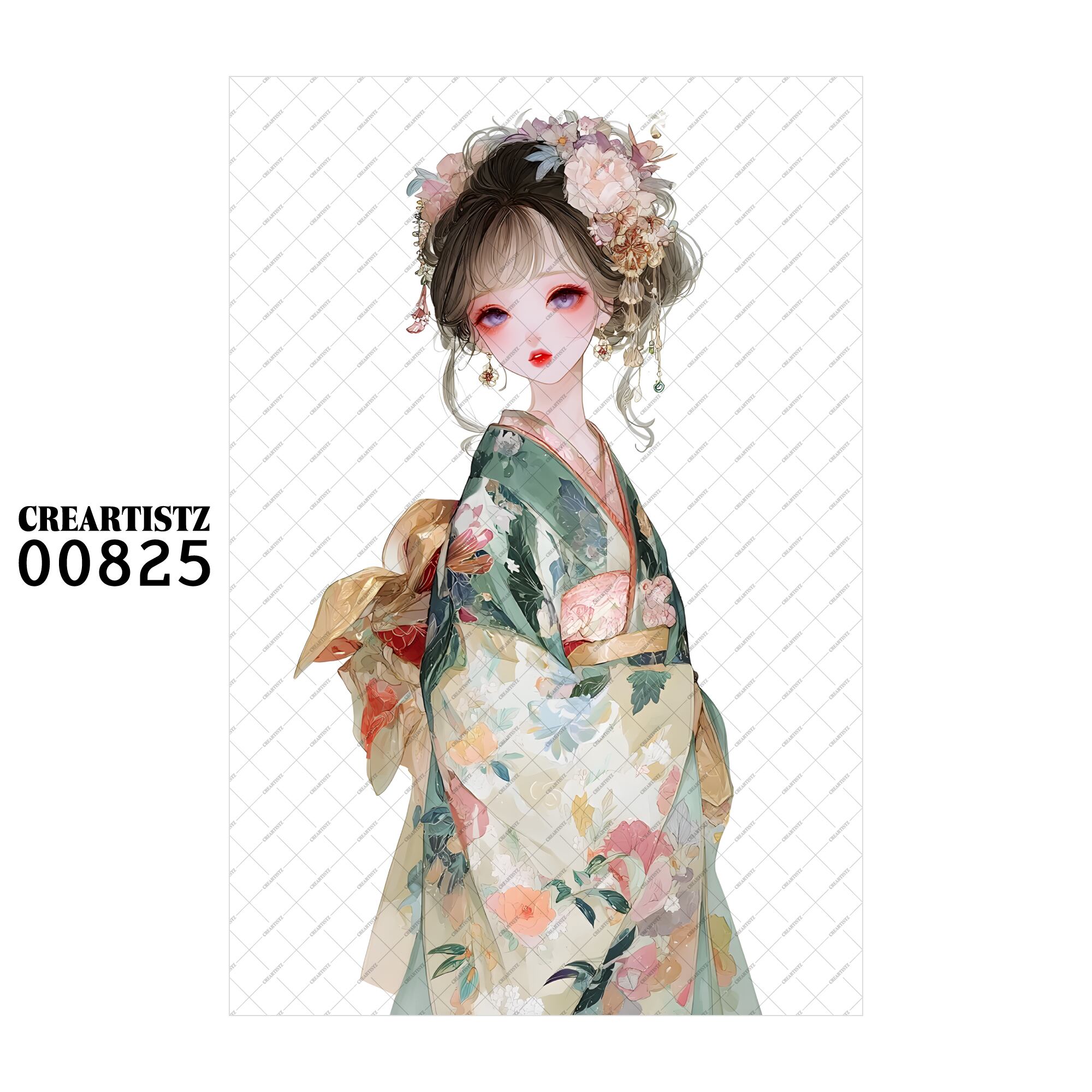 00825 ガール キュート オリジナル ペーパー/ステッカー 4枚セット CREARTISTZ