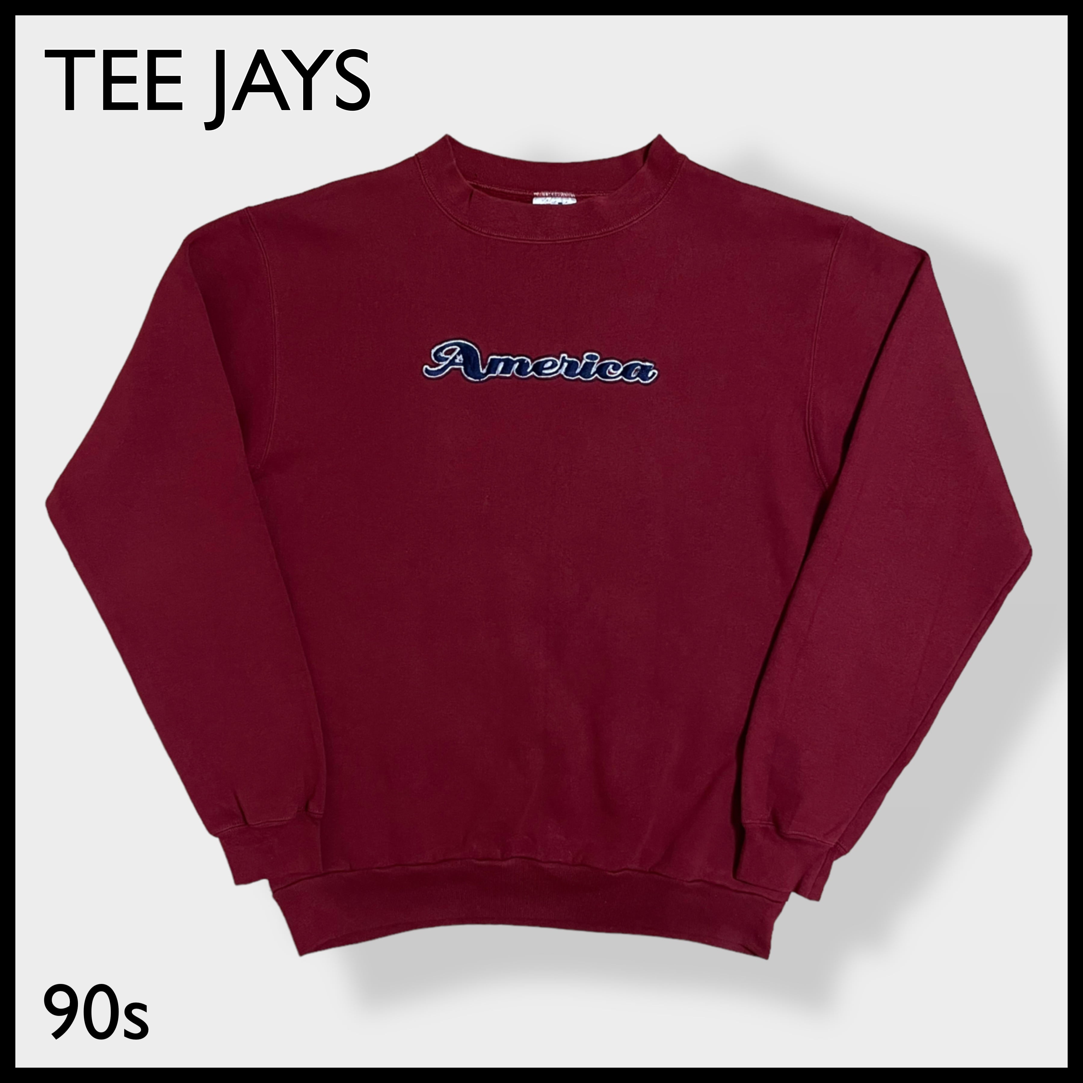 TEE JAYS】80s 90s USA製 刺繍ロゴ スウェット トレーナー プル