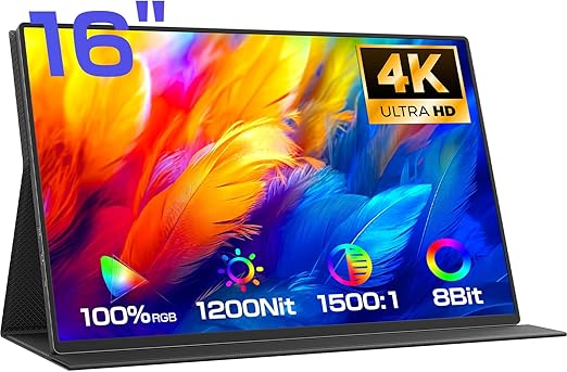 KOOLYFUL モバイルモニター 4k 16インチ モバイルディスプレイ