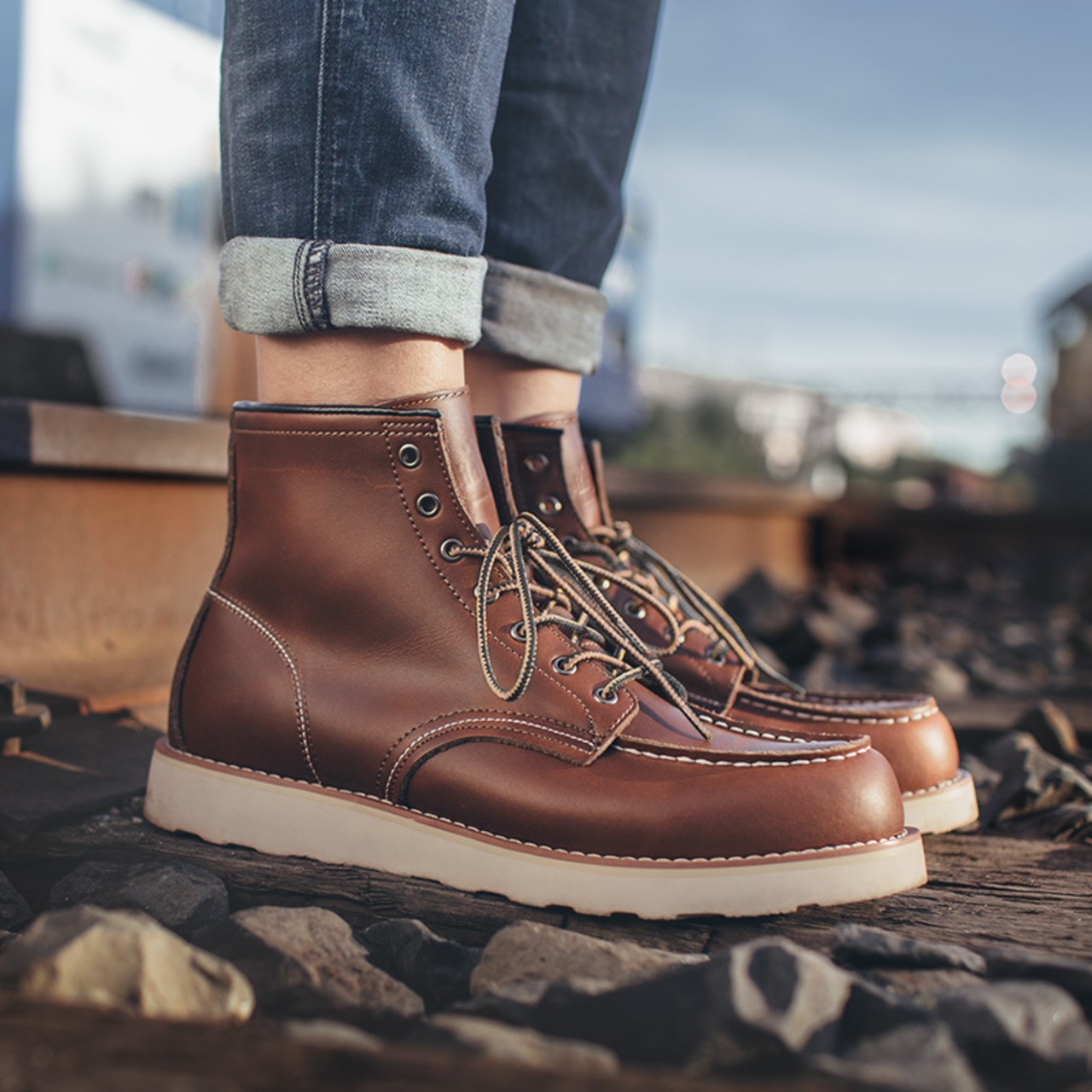 Brown Split Leather Boots / ブラウン スプリット レザー ブーツ