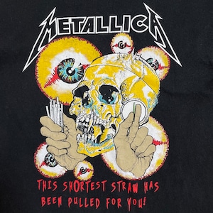 【METALLICA】メタリカ バンドTシャツ プリント ロゴ バンt ロックt ドクロ スカル 音楽系 SM相当 半袖 us古着